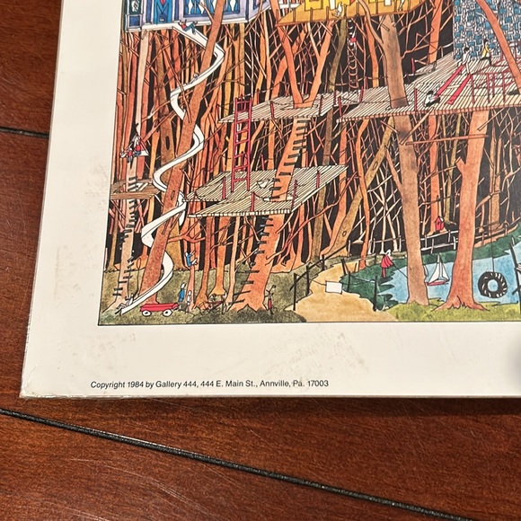 Bruce Johnson "A Special Place To Go" Print with Tree House, Pirate Ship, Castle - Picture 9 of 13